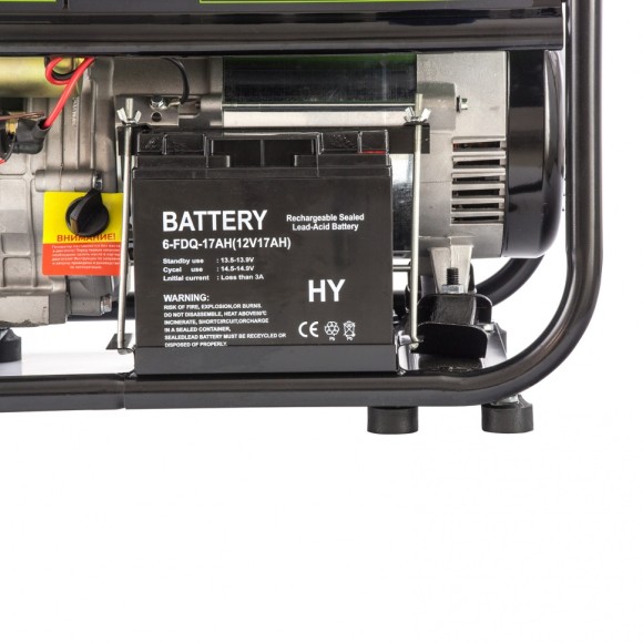 Генератор бензиновый БС-8000Э, 6,6 кВт, 230В, четырехтактный, 25 л, электростартер Сибртех