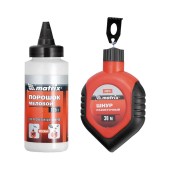 Шнур разметочный в пластмассовом обрезиненном корпусе, порошок красный Matrix Шнур разметочный в пластмассовом обрезиненном корпусе, порошок красный Matrix