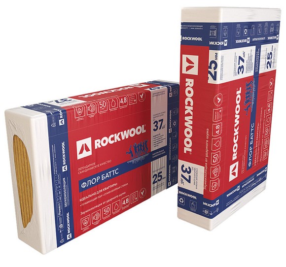Rockwool ФЛОР БАТТС 1000х600х25 (8шт/уп.,4,8м2)