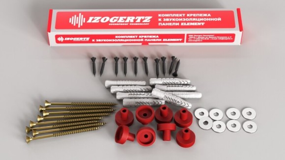 Звукоизолирующая панель Izogertz Element Slim с комплектом крепежа (1200x600x25мм),0,72 м2 Звукоизолирующая панель Izogertz Element Slim с комплектом крепежа (1200x600x25мм),0,72 м2