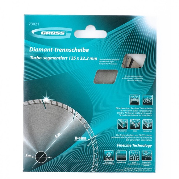 Диск алмазный, 125 х 22.2 мм, турбо-сегментный, сухая резка Gross Диск алмазный, 125 х 22.2 мм, турбо-сегментный, сухая резка Gross