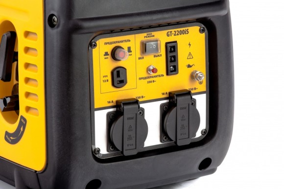 Генератор инверторный GT-2200iS, 2.2 кВт, 230 В, бак 4 л, закрытый корпус, ручной старт Denzel