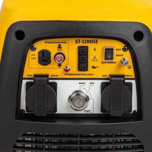 Генератор инверторный GT-3200iSE, 3.2 кВт, 230 В, бак 6 л, закрытый корпус, электростартер Denzel