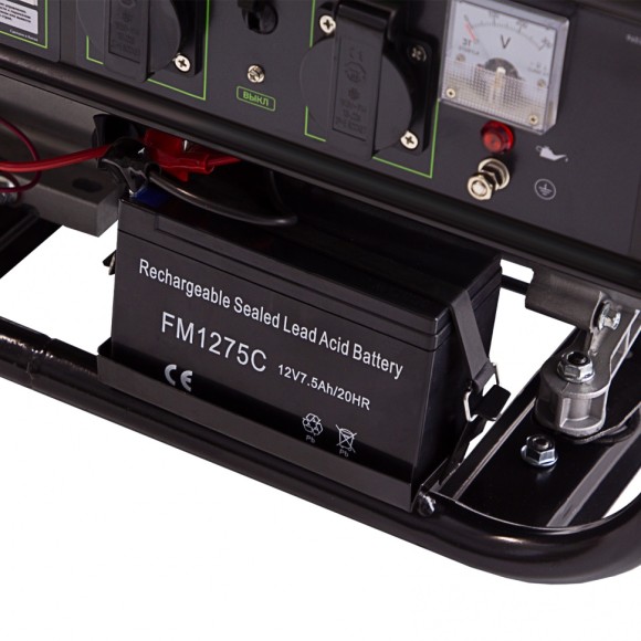 Генератор бензиновый БС-3500Э, 3.2 кВт, 230В, 4-х тактный, 15 л, электростартер Сибртех