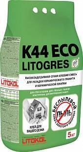 Клей для плитки, керамогранита и камня LITOGRES K44 ECO 5 кг/мешок