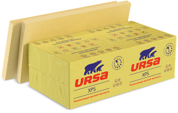 URSA XPS N-II СТАНДАРТ 1180х600х100мм Экструдированный пенополистироль (4 ПЛИТЫ, 2,832 КВ.М)