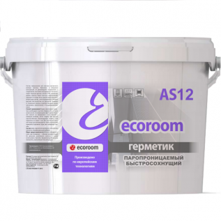 Герметик акриловый Ecoroom AS-12 паропроницаемый (7кг) белый