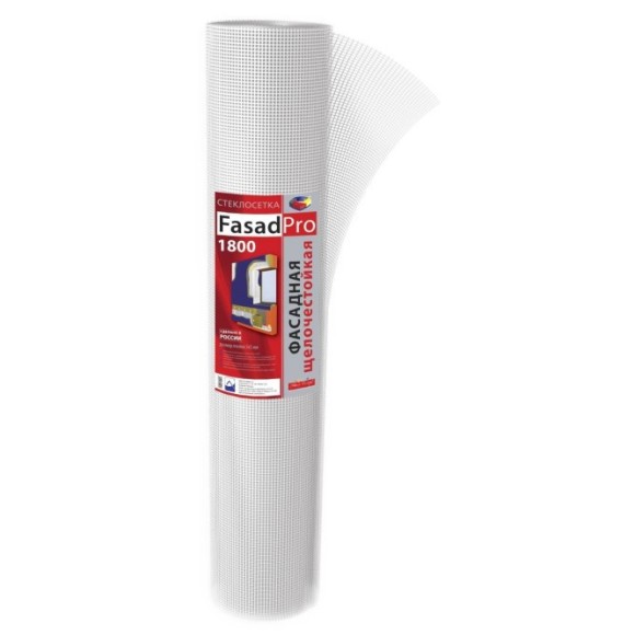 Стеклосетка фасадная FasadPro 1800 160 гр (5х5мм), 50м