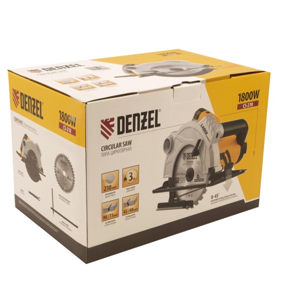 Пила циркулярная CS-210, 1800 Вт, 210 мм Denzel