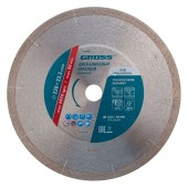Диск алмазный, 230 х 22.2 мм, сплошной c лазерной перфорацией, мокрая резка Gross Диск алмазный, 230 х 22.2 мм, сплошной c лазерной перфорацией, мокрая резка Gross