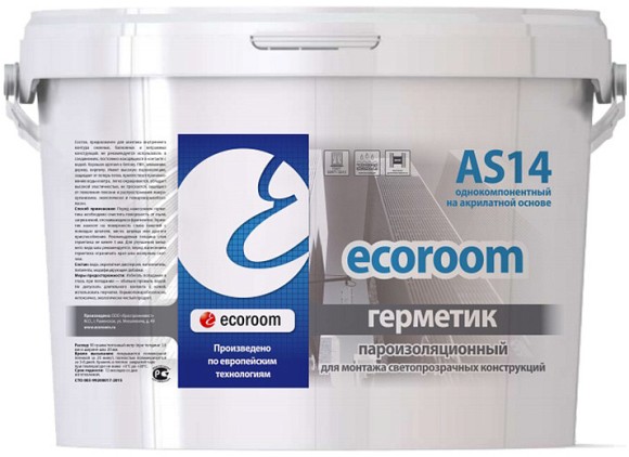 Герметик акриловый Ecoroom AS-14 пароизоляционный (7 кг) белый