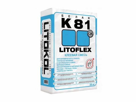 Клей для плитки и керамогранита LITOFLEX К81 25 кг/мешок